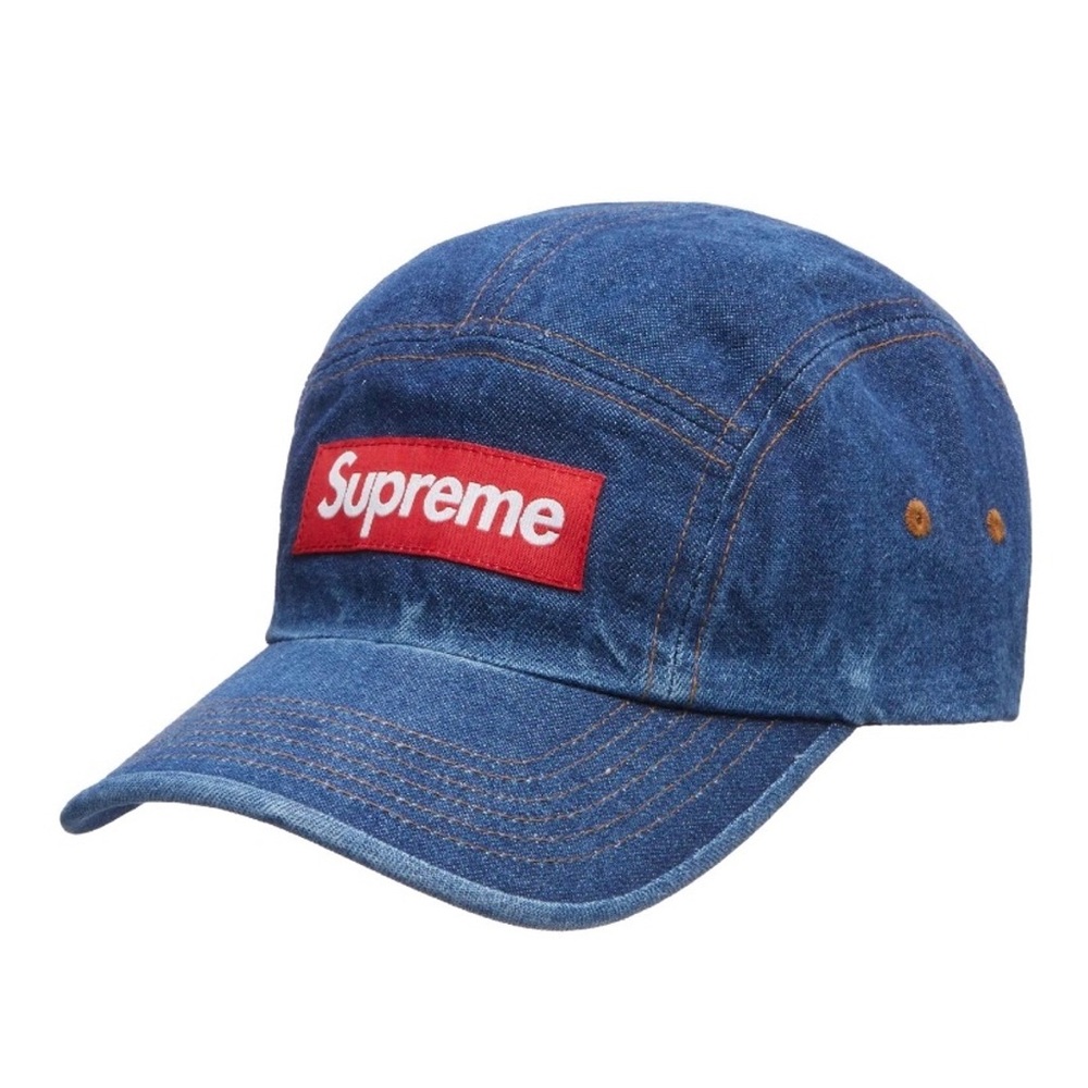 SUPREME WASHED CHINO TWILL CAMP CAP/ DENIM OS FW22  WEEK 1 (IN HAND) AUTHENTIC